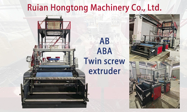 Biodegradable Dual-Screw Co-Extrusion 3-Layer Blown ABA Film Blowing and Making Extruder Machine